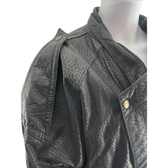 Vintage Byrnes & Baker Black Leather Bomber Jacket Men’s M 80s 90s Moto Biker - Picture 7 of 13